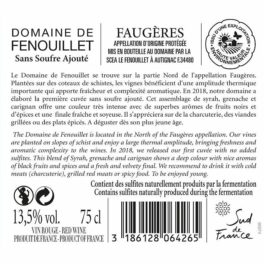 Meilleure vente ???? Domaine Fenouillet, 2020 - Faugères AOP - Rouge - 75 cl ⌛ 4 Meilleure vente ???? Domaine Fenouillet, 2020 - Faugères AOP - Rouge - 75 cl ⌛ – Image 2