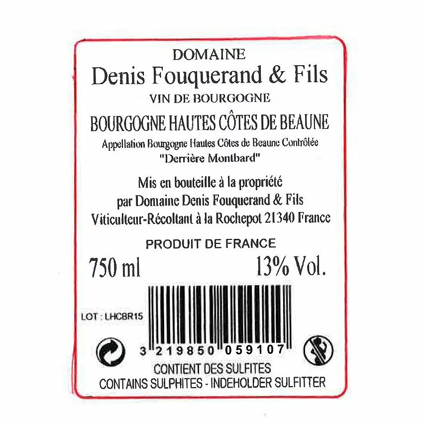 De gros ???? Domaine Denis Fouquerand & Fils Derrière Montbard BIO, 2020 - Bourgogne Hautes-Côtes de Beaune AOP - Rouge - 75 cl ???? 4 De gros ???? Domaine Denis Fouquerand & Fils Derrière Montbard BIO, 2020 - Bourgogne Hautes-Côtes de Beaune AOP - Rouge - 75 cl ???? – Image 2
