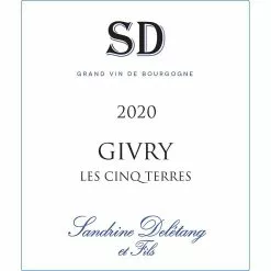 Vente flash ???? Sandrine Deletang & Fils Les Cinq Terres, 2020 - Givry AOP - Rouge - 75 cl ???? -Vins Rouges Soldes 3219850059121 3
