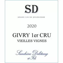 Nouveau ???? Sandrine Deletang & Fils Vieilles Vignes, 2020 - Givry 1er Cru AOP - Rouge - 75 cl ???? -Vins Rouges Soldes 3219850059138 3