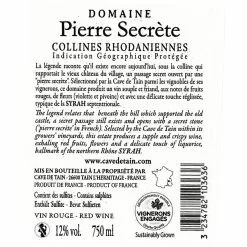 Remise ???? Cave de Tain Domaine Pierre Secrète, 2020 - Collines Rhodaniennes IGP - Rouge - 75 cl ???? 6 Remise ???? Cave de Tain Domaine Pierre Secrète, 2020 - Collines Rhodaniennes IGP - Rouge - 75 cl ???? -Vins Rouges Soldes 3234782103636 2