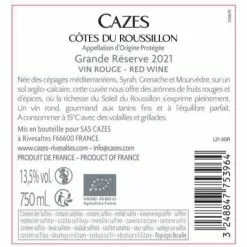 Meilleure vente ???? Cazes Grande Réserve BIO, 2021 - Côtes-du-Roussillon AOP - Rouge - 75 cl ⭐ 6 Meilleure vente ???? Cazes Grande Réserve BIO, 2021 - Côtes-du-Roussillon AOP - Rouge - 75 cl ⭐ -Vins Rouges Soldes 3248847753964 2