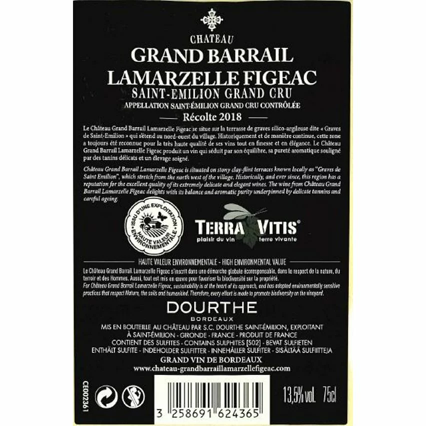 Le moins cher ❤️ Grand Barrail Lamarzelle Figeac, 2018 - Saint-Emilion Grand Cru AOP - Rouge - 75 cl ???? 4 Le moins cher ❤️ Grand Barrail Lamarzelle Figeac, 2018 - Saint-Emilion Grand Cru AOP - Rouge - 75 cl ???? – Image 2