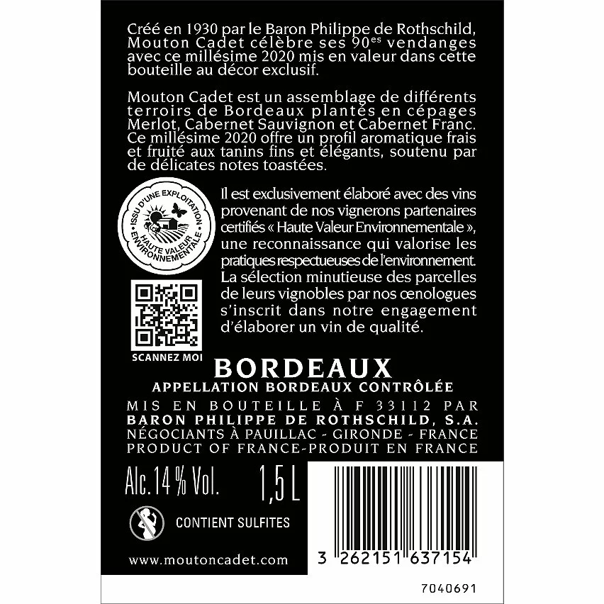Promo ???? Magnum Mouton Cadet, 2020 - Bordeaux AOP - Rouge - 150 cl ???? 4 Promo ???? Magnum Mouton Cadet, 2020 - Bordeaux AOP - Rouge - 150 cl ???? – Image 2