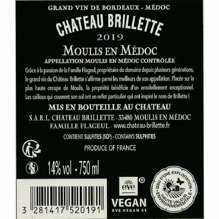 Offres ???? Château Brillette, 2019 - Moulis ou Moulis-en-Médoc AOP - Rouge - 75 cl ???? 4 Offres ???? Château Brillette, 2019 - Moulis ou Moulis-en-Médoc AOP - Rouge - 75 cl ???? – Image 2