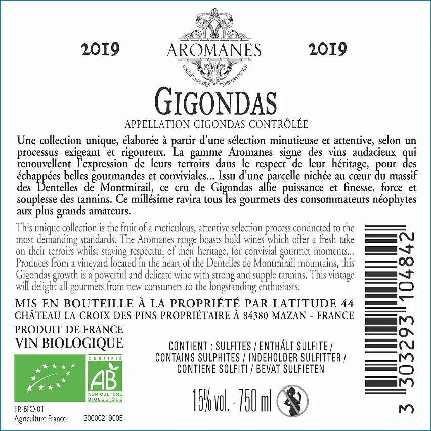 Vente flash ✔️ Aromanes Sculpté par le Vent BIO, 2019 - Gigondas AOC - Rouge - 75 cl ???? 4 Vente flash ✔️ Aromanes Sculpté par le Vent BIO, 2019 - Gigondas AOC - Rouge - 75 cl ???? – Image 2