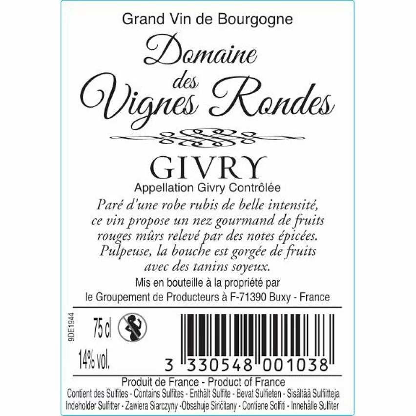 De gros ???? Domaine des Vignes Rondes, 2019 - Givry AOP - Rouge - 75 cl ???? 4 De gros ???? Domaine des Vignes Rondes, 2019 - Givry AOP - Rouge - 75 cl ???? – Image 2