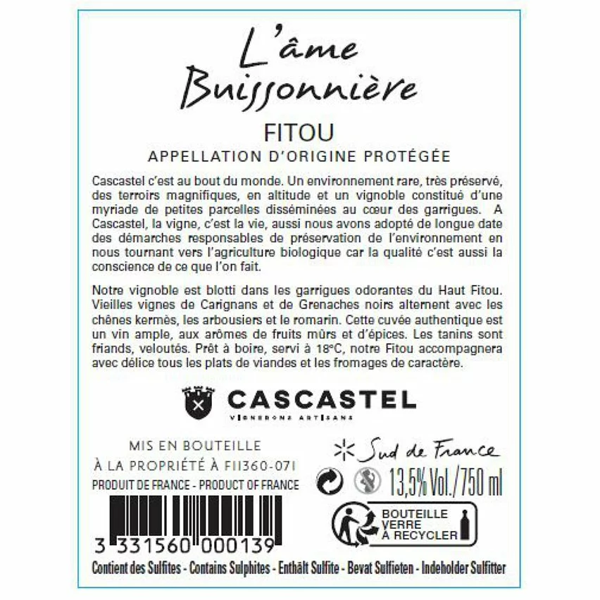 Promo ❤️ L'Ame Buissonniere BIO, 2021 - Fitou AOP - Rouge - 75 cl ???? 4 Promo ❤️ L'Ame Buissonniere BIO, 2021 - Fitou AOP - Rouge - 75 cl ???? – Image 2