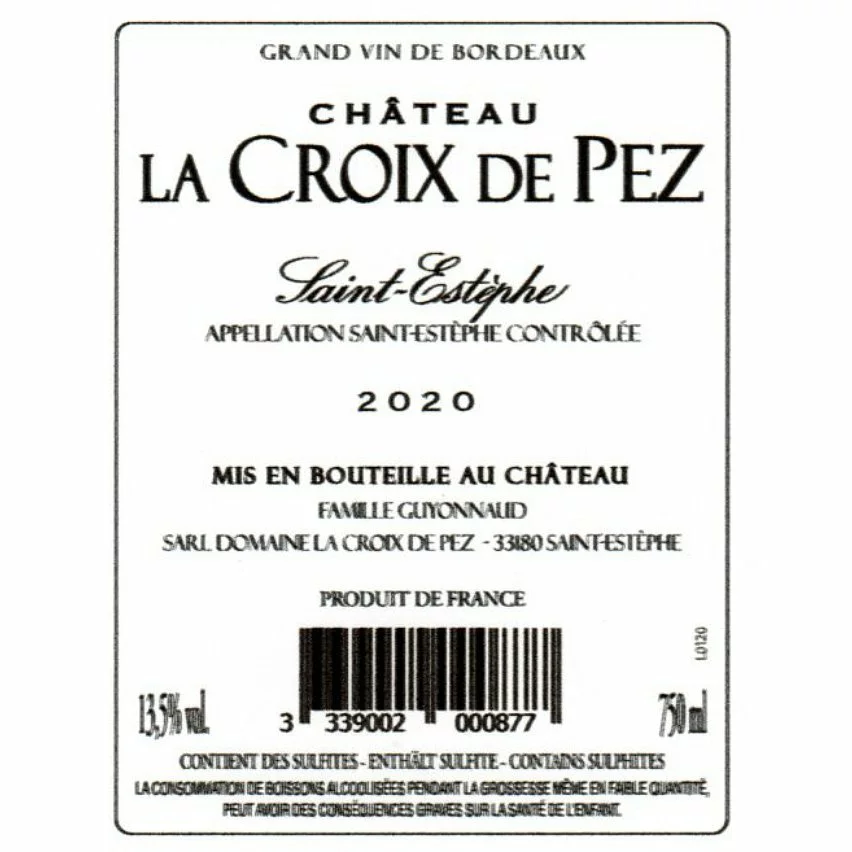 Budget ???? Château La Croix De Pez, 2020 - Saint-Estèphe AOP - Rouge - 75 cl ⭐ 4 Budget ???? Château La Croix De Pez, 2020 - Saint-Estèphe AOP - Rouge - 75 cl ⭐ – Image 2