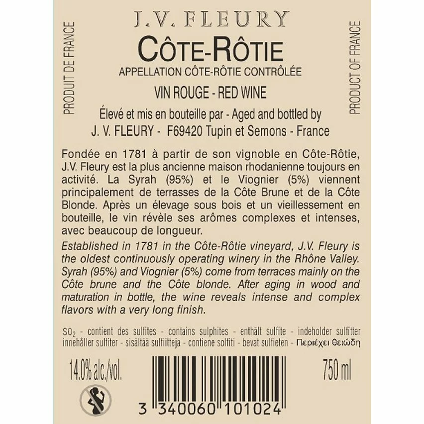 Nouveau ???? J. V. Fleury, 2019 - Côte-Rotie AOP - Rouge - 75 cl ???? 4 Nouveau ???? J. V. Fleury, 2019 - Côte-Rotie AOP - Rouge - 75 cl ???? – Image 2