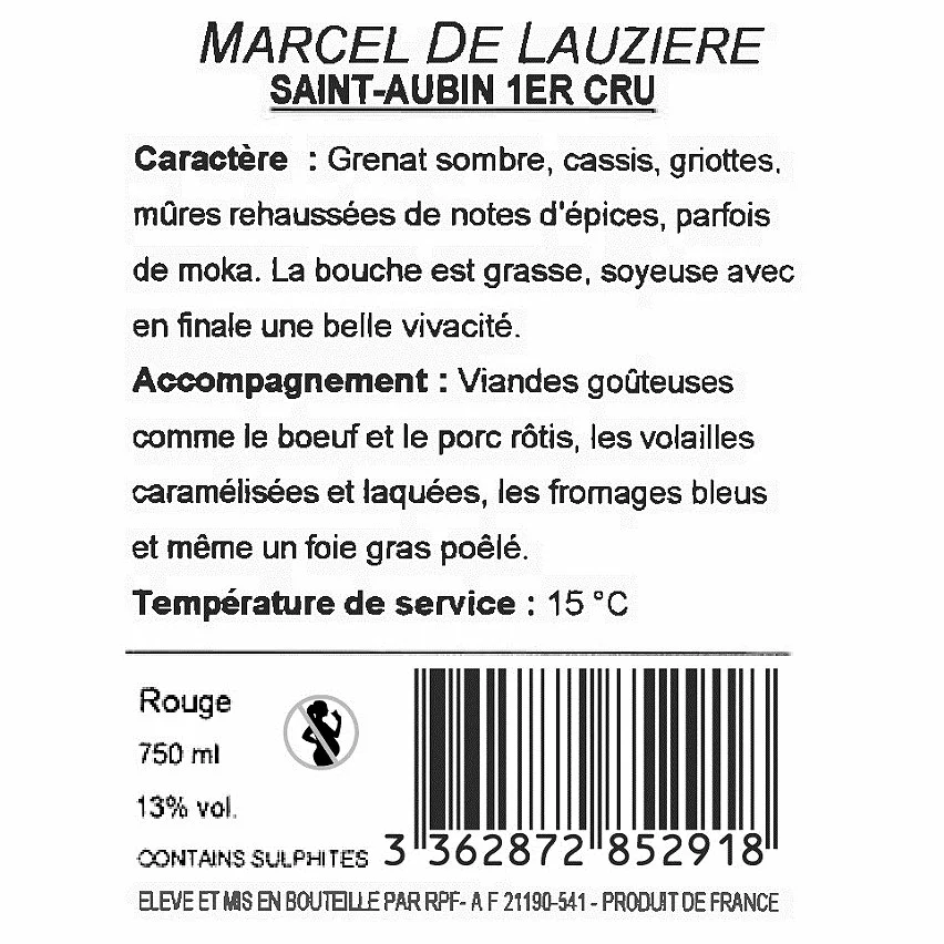 Coupon ⌛ Marcel de Lauzière, 2019 - Saint-Aubin 1er Cru AOP - Rouge - 75 cl ???? 4 Coupon ⌛ Marcel de Lauzière, 2019 - Saint-Aubin 1er Cru AOP - Rouge - 75 cl ???? – Image 2