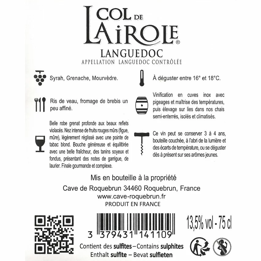 Remise ⭐ Col de Lairole, 2020 - Languedoc AOP - Rouge - 75 cl ???? 4 Remise ⭐ Col de Lairole, 2020 - Languedoc AOP - Rouge - 75 cl ???? – Image 2