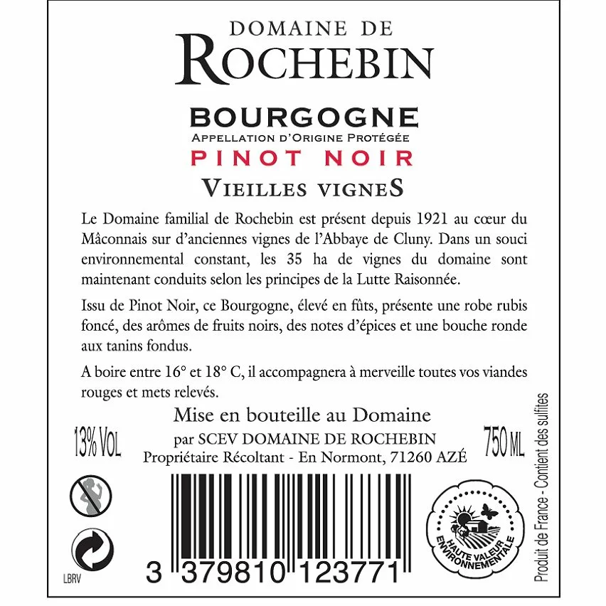 Acheter ⭐ Domaine de Rochebin Vieilles Vignes, 2019 - Bourgogne Pinot Noir AOP - Rouge - 75 cl ???? 4 Acheter ⭐ Domaine de Rochebin Vieilles Vignes, 2019 - Bourgogne Pinot Noir AOP - Rouge - 75 cl ???? – Image 2