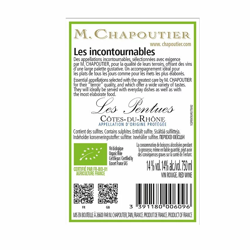 Acheter ???? M. Chapoutier Les Pentues BIO, 2021 - Côtes du Rhône AOP - Rouge - 75 cl ✨ 4 Acheter ???? M. Chapoutier Les Pentues BIO, 2021 - Côtes du Rhône AOP - Rouge - 75 cl ✨ – Image 2