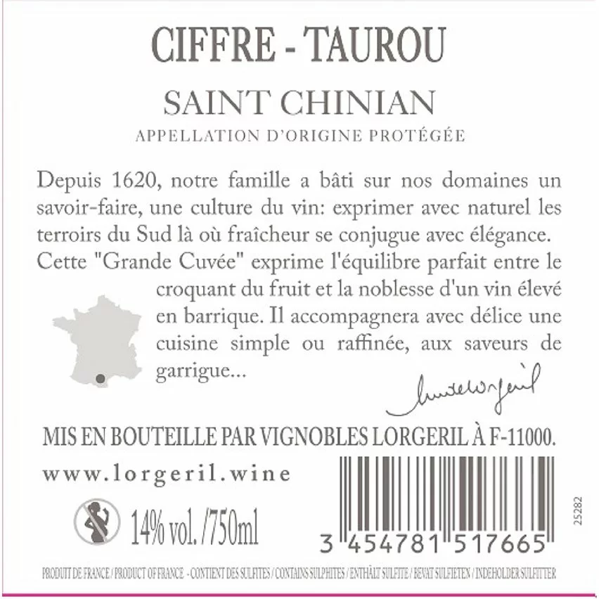 Tout neuf ???? Ciffre Taurou Grande Cuvée, 2019 - Saint-Chinian AOP - Rouge - 75 cl ✔️ 4 Tout neuf ???? Ciffre Taurou Grande Cuvée, 2019 - Saint-Chinian AOP - Rouge - 75 cl ✔️ – Image 2