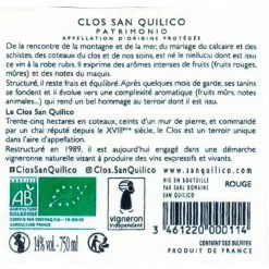 De gros ???? Clos San Quilico BIO, 2019 - Patrimonio AOP - Rouge - 75 cl ???? -Vins Rouges Soldes 3461220000114 2