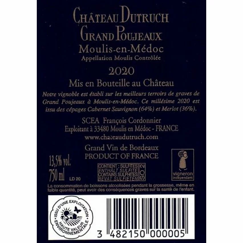 Les meilleures critiques de ???? Château Dutruch Grand Poujeaux, 2020 - Moulis ou Moulis-en-Médoc AOP - Rouge - 75 cl ???? 4 Les meilleures critiques de ???? Château Dutruch Grand Poujeaux, 2020 - Moulis ou Moulis-en-Médoc AOP - Rouge - 75 cl ???? – Image 2
