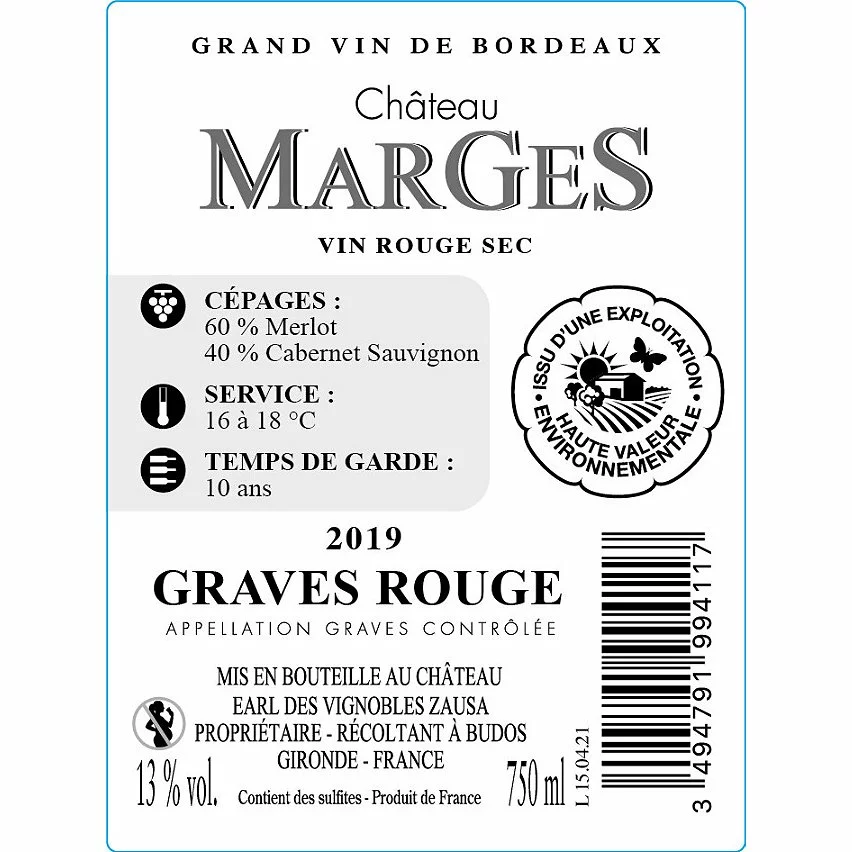 Meilleure affaire ???? Château Margès, 2019 - Graves AOP - Rouge - 75 cl ???? 4 Meilleure affaire ???? Château Margès, 2019 - Graves AOP - Rouge - 75 cl ???? – Image 2