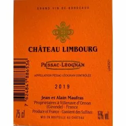 Remise ✨ Château Limbourg, 2019 - Pessac-Léognan AOP - Rouge - 75 cl ???? 6 Remise ✨ Château Limbourg, 2019 - Pessac-Léognan AOP - Rouge - 75 cl ???? -Vins Rouges Soldes 3495230320108 2