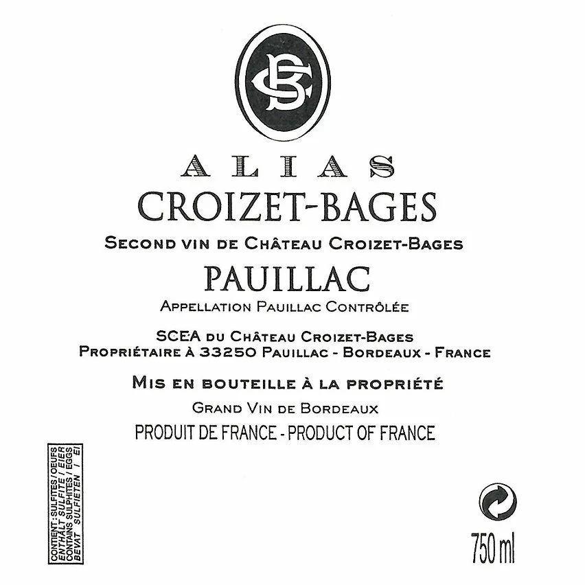 Offres ???? "Alias" Croizet-Bages, 2020 - Pauillac AOP - Rouge - 75 cl ⭐ 4 Offres ???? "Alias" Croizet-Bages, 2020 - Pauillac AOP - Rouge - 75 cl ⭐ – Image 2