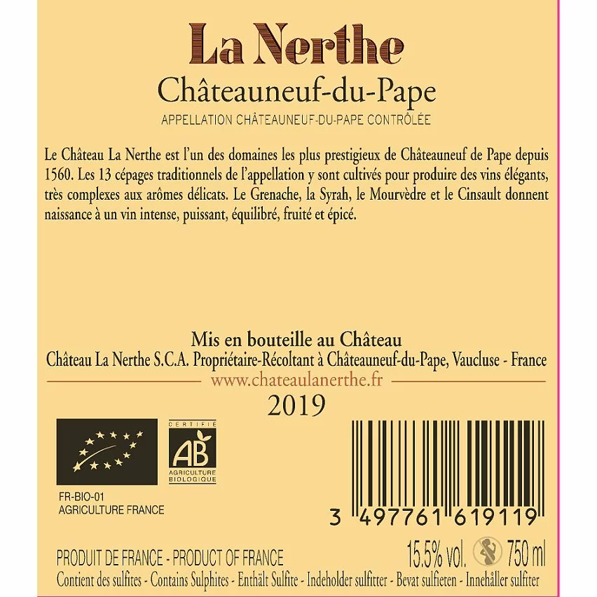 Le moins cher ✨ Cabouate de la Nerthe BIO, 2019 - Châteauneuf-du-Pape AOP - Rouge - 75 cl ???? 4 Le moins cher ✨ Cabouate de la Nerthe BIO, 2019 - Châteauneuf-du-Pape AOP - Rouge - 75 cl ???? – Image 2