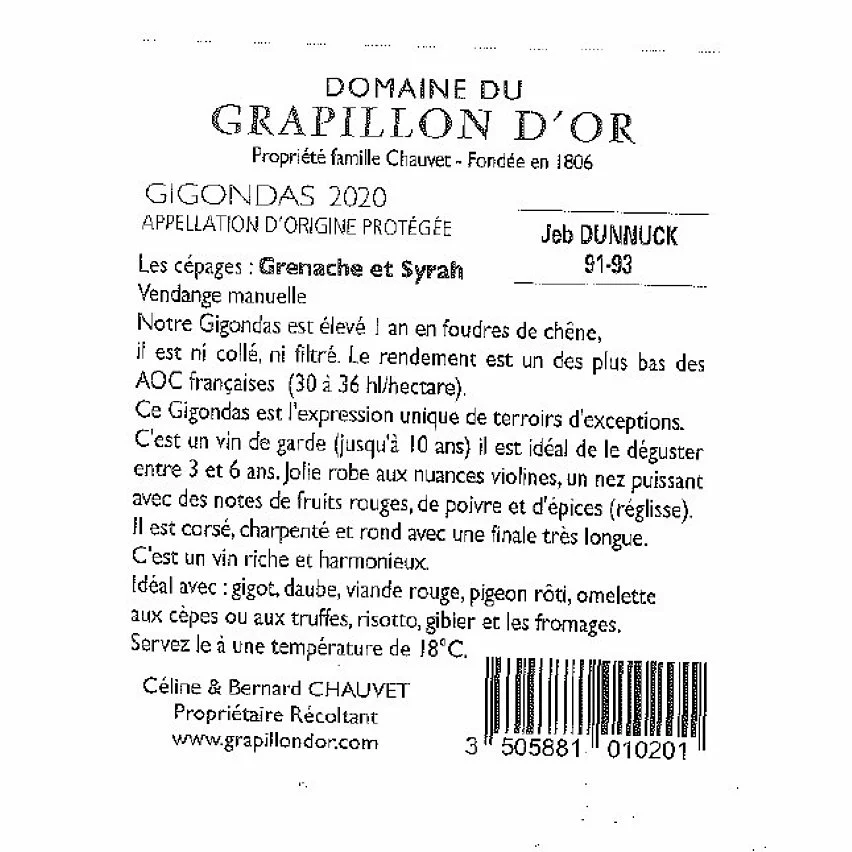Top 10 ✔️ Domaine du Grapillon d'Or 1806 Préférence, 2020 - Gigondas AOP - Rouge - 75 cl ⌛ 4 Top 10 ✔️ Domaine du Grapillon d'Or 1806 Préférence, 2020 - Gigondas AOP - Rouge - 75 cl ⌛ – Image 2