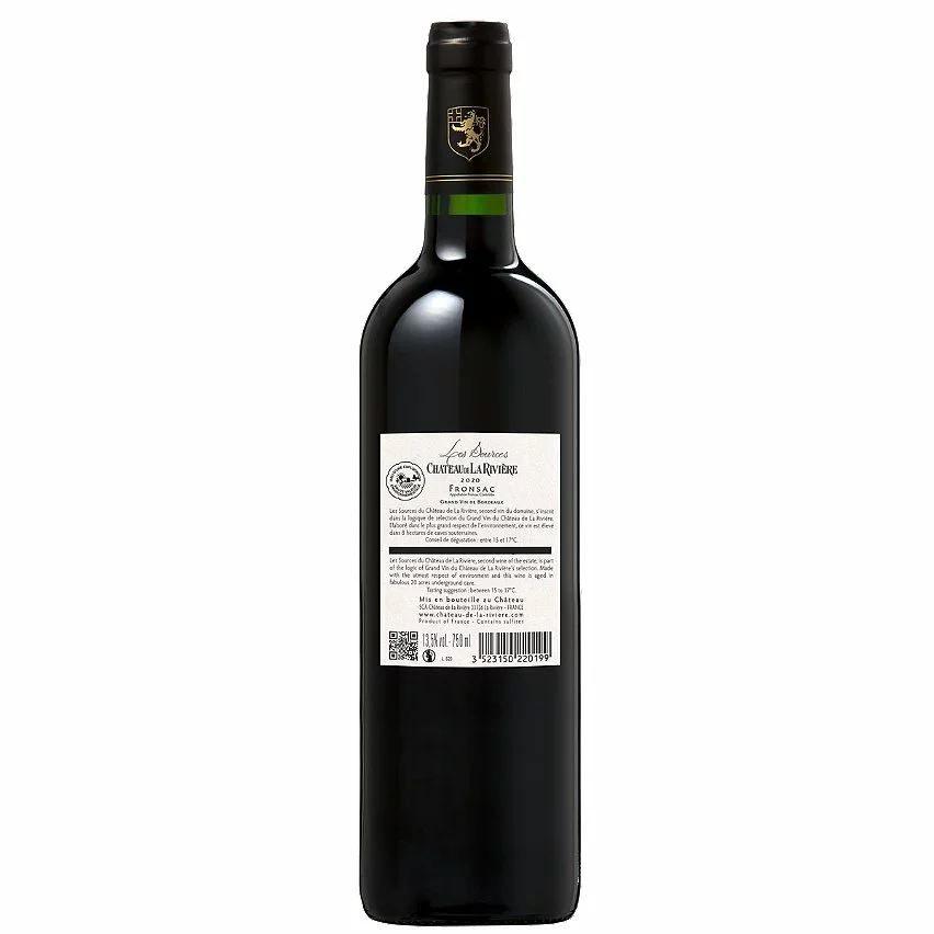 Grosses soldes ???? Les Sources Château de La Rivière, 2020 - Fronsac AOP - Rouge - 75 cl ???? 4 Grosses soldes ???? Les Sources Château de La Rivière, 2020 - Fronsac AOP - Rouge - 75 cl ???? – Image 2