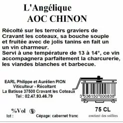 Meilleur prix ???? Domaine des 4 Vents L'Angélique, 2021 - Chinon AOP - Rouge - 75 cl ???? 6 Meilleur prix ???? Domaine des 4 Vents L'Angélique, 2021 - Chinon AOP - Rouge - 75 cl ???? -Vins Rouges Soldes 3536150000838 2