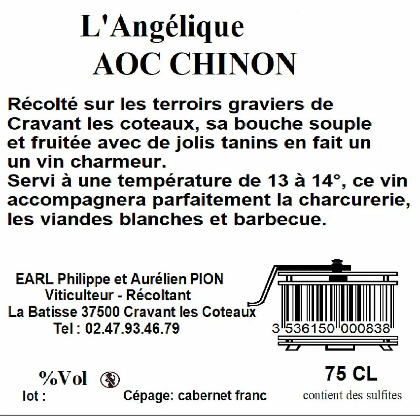 Meilleur prix ???? Domaine des 4 Vents L'Angélique, 2021 - Chinon AOP - Rouge - 75 cl ???? 4 Meilleur prix ???? Domaine des 4 Vents L'Angélique, 2021 - Chinon AOP - Rouge - 75 cl ???? – Image 2