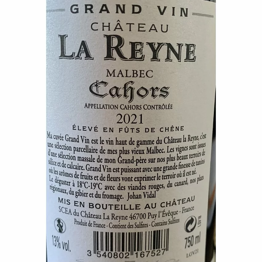 Acheter ✔️ Château La Reyne Grand Vin, 2021 - Cahors AOP - Rouge - 75 cl ⭐ 4 Acheter ✔️ Château La Reyne Grand Vin, 2021 - Cahors AOP - Rouge - 75 cl ⭐ – Image 2