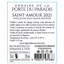 Le moins cher ???? Domaine de La Porte du Paradis Cœur De Paradis, 2021 - Saint-Amour AOP - Rouge - 75 cl ???? 6 Le moins cher ???? Domaine de La Porte du Paradis Cœur De Paradis, 2021 - Saint-Amour AOP - Rouge - 75 cl ???? -Vins Rouges Soldes 3760014281686 2