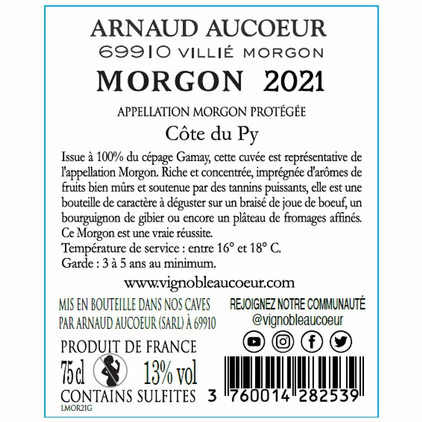 Grosses soldes ???? Arnaud Aucoeur Vieilles Vignes, 2021 - Morgon AOP - Rouge - 75 cl ✔️ 5 Grosses soldes ???? Arnaud Aucoeur Vieilles Vignes, 2021 - Morgon AOP - Rouge - 75 cl ✔️ – Image 3