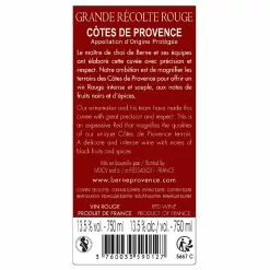 Nouveau ???? Berne Grande Récolte, 2018 - Côtes de Provence AOP - Rouge - 75 cl ???? 5 Nouveau ???? Berne Grande Récolte, 2018 - Côtes de Provence AOP - Rouge - 75 cl ???? -Vins Rouges Soldes 3760033590127 2