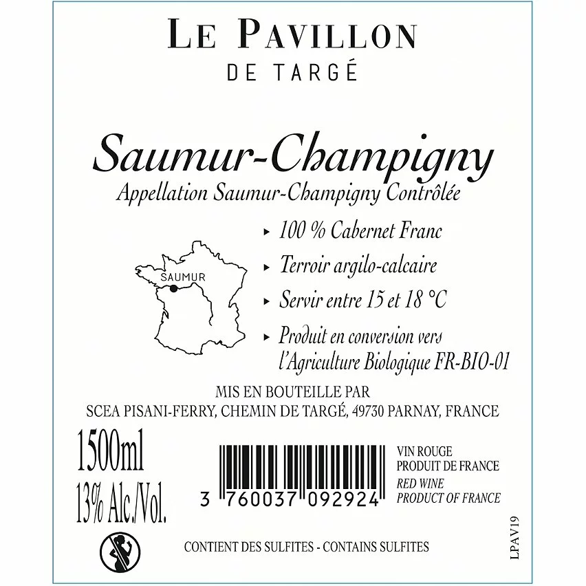 Vente flash ✔️ Magnum Le Pavillon de Targé, 2019 - Saumur-Champigny AOP - Rouge - 150 cl ???? 4 Vente flash ✔️ Magnum Le Pavillon de Targé, 2019 - Saumur-Champigny AOP - Rouge - 150 cl ???? – Image 2