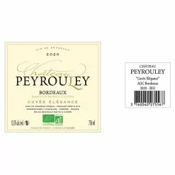 Le moins cher ???? Château Peyrouley Cuvée Elégance BIO, 2020 - Bordeaux AOC - Rouge - 75 cl ❤️ 5 Le moins cher ???? Château Peyrouley Cuvée Elégance BIO, 2020 - Bordeaux AOC - Rouge - 75 cl ❤️ -Vins Rouges Soldes 3760040275567 2