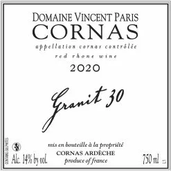 Remise ???? Domaine Vincent Paris Granit 30, 2020 - Cornas AOP - Rouge - 75 cl ???? 7 Remise ???? Domaine Vincent Paris Granit 30, 2020 - Cornas AOP - Rouge - 75 cl ???? -Vins Rouges Soldes 3760087510317 3