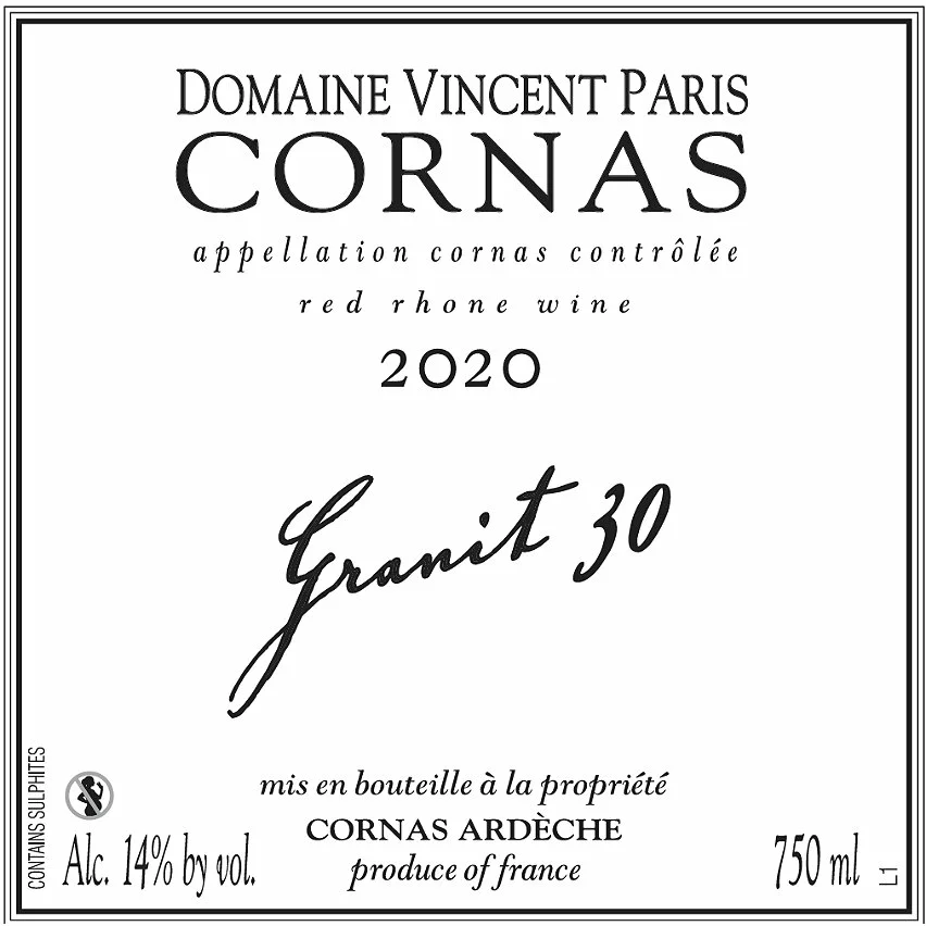 Remise ???? Domaine Vincent Paris Granit 30, 2020 - Cornas AOP - Rouge - 75 cl ???? 5 Remise ???? Domaine Vincent Paris Granit 30, 2020 - Cornas AOP - Rouge - 75 cl ???? – Image 3