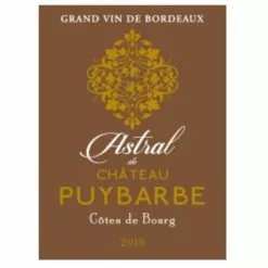 Grosses soldes ???? Astral de Château Puybarbe, 2019 - Côtes de Bourg AOP - Rouge - 75 cl ⭐ 7 Grosses soldes ???? Astral de Château Puybarbe, 2019 - Côtes de Bourg AOP - Rouge - 75 cl ⭐ -Vins Rouges Soldes 3760095871462 3