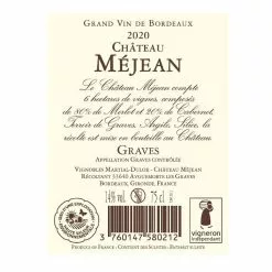 Promo ???? Château Méjean, 2020 - Graves AOP - Rouge - 75 cl ???? -Vins Rouges Soldes 3760147580212 2