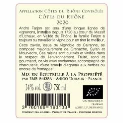 Meilleur prix ???? Vignobles André Farjon BIO, 2020 - Côtes du Rhône AOP - Rouge - 75 cl ???? 6 Meilleur prix ???? Vignobles André Farjon BIO, 2020 - Côtes du Rhône AOP - Rouge - 75 cl ???? -Vins Rouges Soldes 3760166193103 2