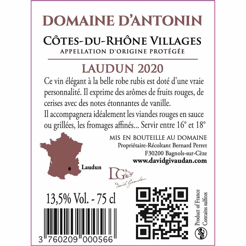 Bon marché ???? Domaine d'Antonin , 2020 - Côtes du Rhône Villages Laudun AOP - Rouge - 75 cl ???? 4 Bon marché ???? Domaine d'Antonin , 2020 - Côtes du Rhône Villages Laudun AOP - Rouge - 75 cl ???? – Image 2