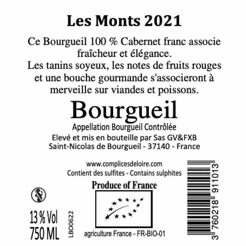 Bon marché ???? Barc & Vallée Les Monts BIO, 2021 - Bourgueil AOP - Rouge - 75 cl ???? 4 Bon marché ???? Barc & Vallée Les Monts BIO, 2021 - Bourgueil AOP - Rouge - 75 cl ???? – Image 2