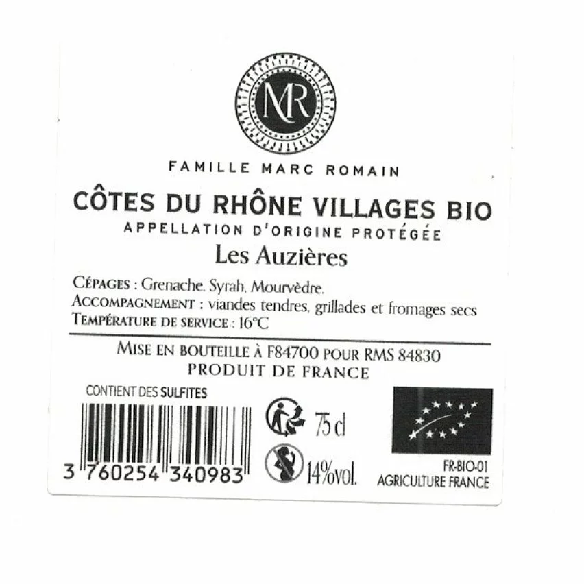 Coupon ???? Famille Marc Romain Les Auzières BIO, 2021 - Côtes du Rhône AOP - Rouge - 75 cl ❤️ 4 Coupon ???? Famille Marc Romain Les Auzières BIO, 2021 - Côtes du Rhône AOP - Rouge - 75 cl ❤️ – Image 2