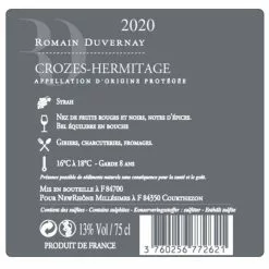 Remise ???? Romain Duvernay, 2020 - Crozes-Hermitage AOP - Rouge - 75 cl ✨ -Vins Rouges Soldes 3760256772621 2