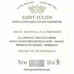 Offres ???? Sarget de Gruaud Larose, 2020 - Saint-Julien AOP - Rouge - 75 cl ???? 5 Offres ???? Sarget de Gruaud Larose, 2020 - Saint-Julien AOP - Rouge - 75 cl ???? -Vins Rouges Soldes 3760280782788 2
