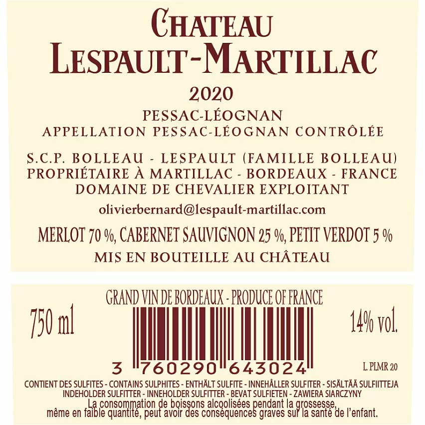 Remise ???? Château Lespault-Martillac, 2020 - Pessac-Léognan AOP - Rouge - 75 cl ???? 4 Remise ???? Château Lespault-Martillac, 2020 - Pessac-Léognan AOP - Rouge - 75 cl ???? – Image 2