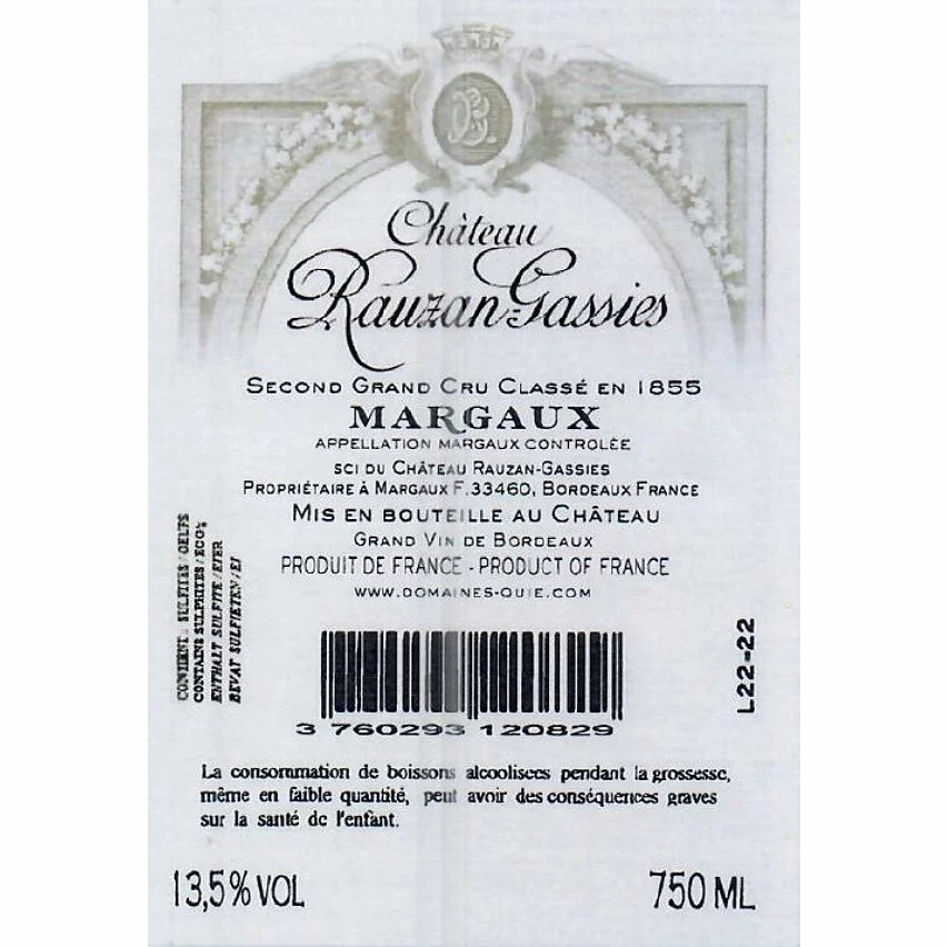 Coupon ???? Château Rauzan-Gassies, 2020 - Margaux AOP - Rouge - 75 cl ???? 4 Coupon ???? Château Rauzan-Gassies, 2020 - Margaux AOP - Rouge - 75 cl ???? – Image 2