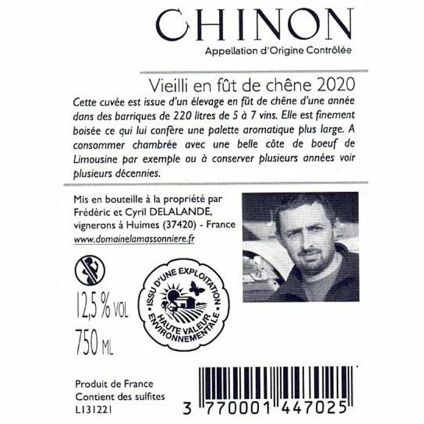 Acheter ???? Domaine La Massonière Vieilli en Fut de Chêne, 2020 - Chinon AOP - Rouge - 75 cl ???? 4 Acheter ???? Domaine La Massonière Vieilli en Fut de Chêne, 2020 - Chinon AOP - Rouge - 75 cl ???? – Image 2