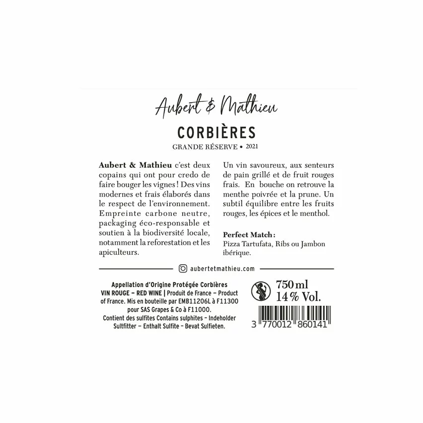 Les meilleures critiques de ???? Aubert & Mathieu Grande Réserve, 2021 - Corbières AOP - Rouge - 75 cl ⭐ 4 Les meilleures critiques de ???? Aubert & Mathieu Grande Réserve, 2021 - Corbières AOP - Rouge - 75 cl ⭐ – Image 2