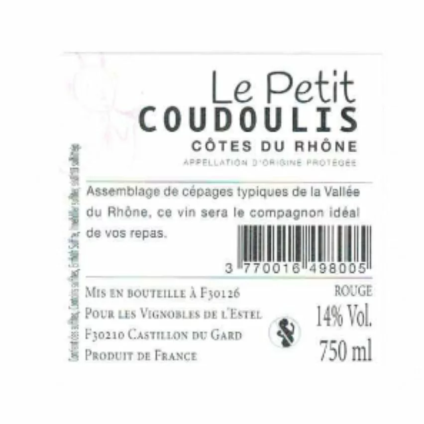 Tout neuf ???? Le Petit Coudoulis, 2020 - Côtes du Rhône AOP - Rouge - 75 cl ✔️ 4 Tout neuf ???? Le Petit Coudoulis, 2020 - Côtes du Rhône AOP - Rouge - 75 cl ✔️ – Image 2